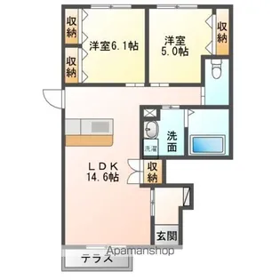 コンフォート フォレスト【1階】の間取り