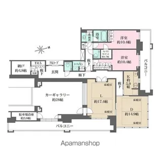 グラングリーン大阪THE NORTH RESIDENCE【1010号室】の間取り