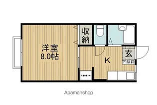 カームフィールズB棟【102号室】の間取り