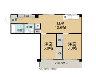ヒルヴィスタ三滝【5階】の間取り