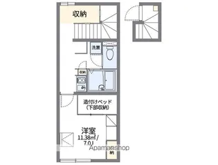 レオパレスソルビエント【204号室】の間取り