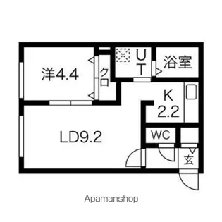 PRESCELTO新札幌(プレシェルト新札幌)【1階】の間取り