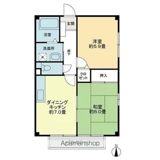 サンライズ山内【101号室】の間取り