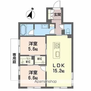 シャーメゾンスウィート別府【1階】の間取り
