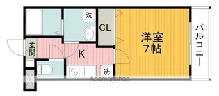 レジデンスナンワ蛍池【1階】の間取り