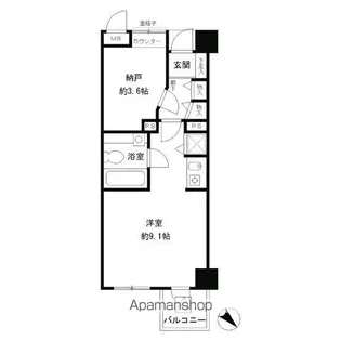 レジディア六本木檜町公園【1階】の間取り