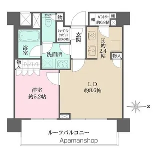 パークリュクス初台【6階】の間取り