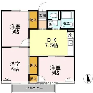 コーポ羽衣 Aグリーン【2階】の間取り