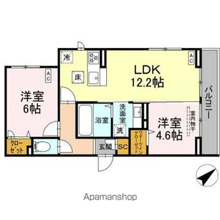 BLANC CUBE(ブラン キューブ)【1階】の間取り