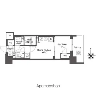 コンフォリア東新宿【7階】の間取り