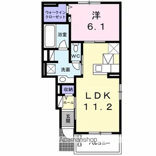スパシーバB【1階】の間取り