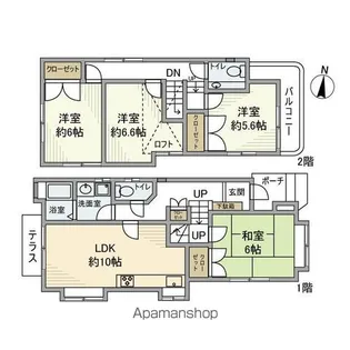 東京都小金井市東町2丁目【一戸建】の間取り