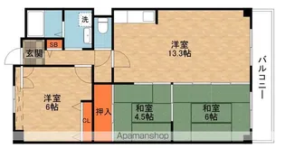 パルハセトン香里園【1階】の間取り