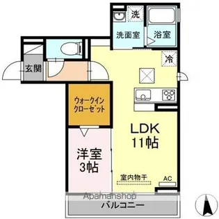 シュヴァル【1階】の間取り