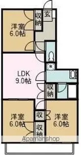 ハイツ麹屋 Ⅱ【305号室】の間取り
