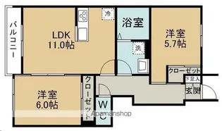 クレセール小田原【1階】の間取り