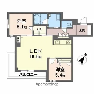 SHAMAISON AMBER026【204号室】の間取り
