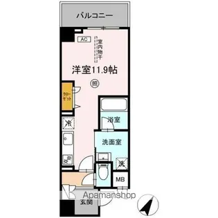 Kyokuyouモダンベース天神【6階】の間取り