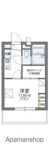 レオパレス皐月【203号室】の間取り