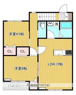 グランレーヴB【203号室】の間取り