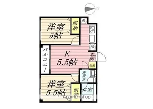 プリムローズ砂川【4階】の間取り