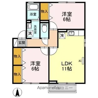 ロイテ・ローゼ【2階】の間取り