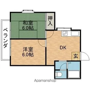 ビジゥーカシマD【1階】の間取り