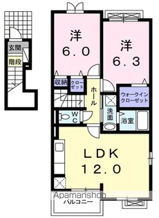 ミニョン ドゥ【2階】の間取り