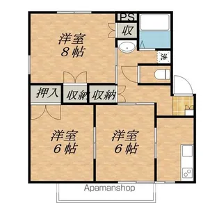 フローラルパレス双和【2A号室】の間取り
