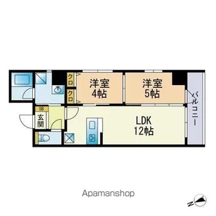 SCENA箱崎駅前【401号室】の間取り