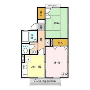 セジュール川間 B【2階】の間取り