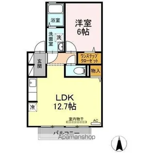 1LDKの間取り画像