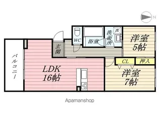 コート・ラベンダー北長瀬【2階】の間取り