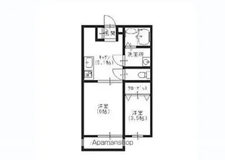 ハイツやはた【203号室号室】の間取り