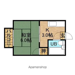 シティハイムバイオス【2階】の間取り