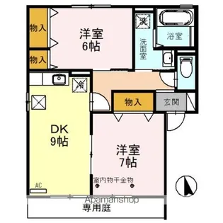 アルカディア宮江 A【1階】の間取り