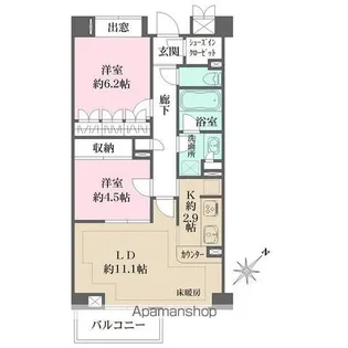 パークハウス本駒込【3階】の間取り