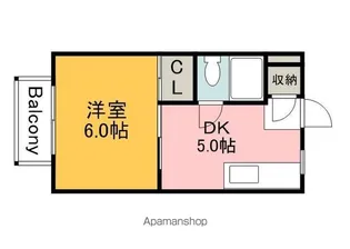 野地ハイツ【304号室】の間取り