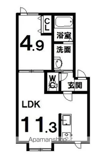 REGALO(レガーロ)【103号室】の間取り