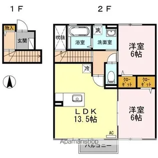 ウィルコート大松 A棟【2階】の間取り
