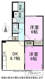 カサデルアモール【B201号室】の間取り