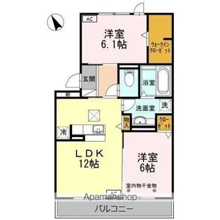 タウンリバティII【1階】の間取り