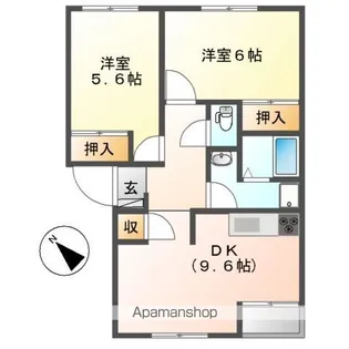 アンジュリーク【1階】の間取り