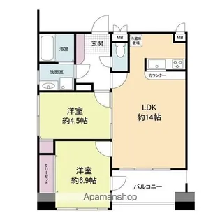 グランパーク天神【5階】の間取り