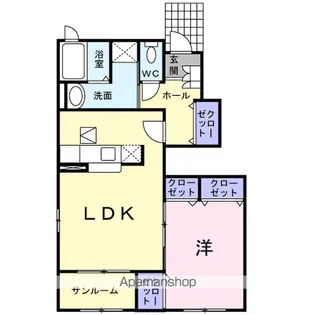 バーミィハウスB棟【1階】の間取り