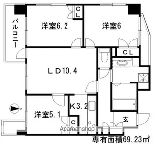 PATH横浜新子安【9階】の間取り