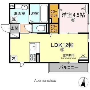 カルフェン【2階】の間取り