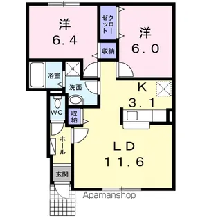 チェリーハイツⅣ【1階】の間取り