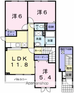 エスポアールB【2階】の間取り