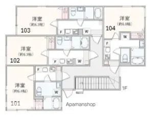 アザーレ・パッシオ上大岡【1階】の間取り